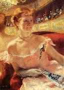 Woman with a Pearl Necklace in a Loge Mary Cassatt